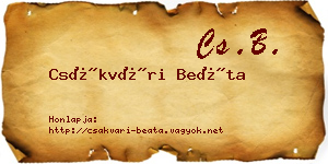 Csákvári Beáta névjegykártya