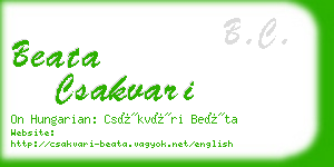 beata csakvari business card